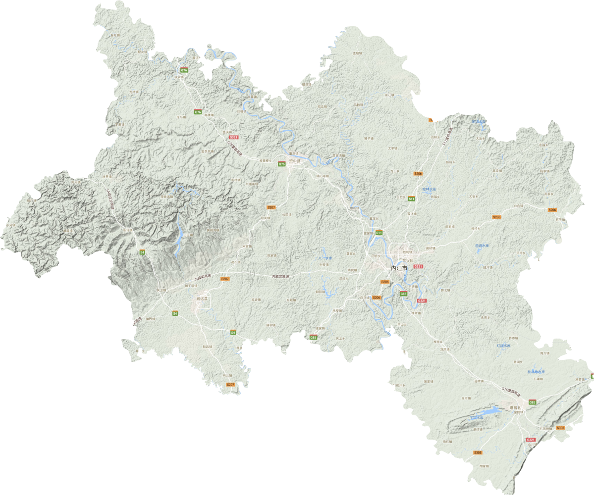 内江市地形图高清版大图