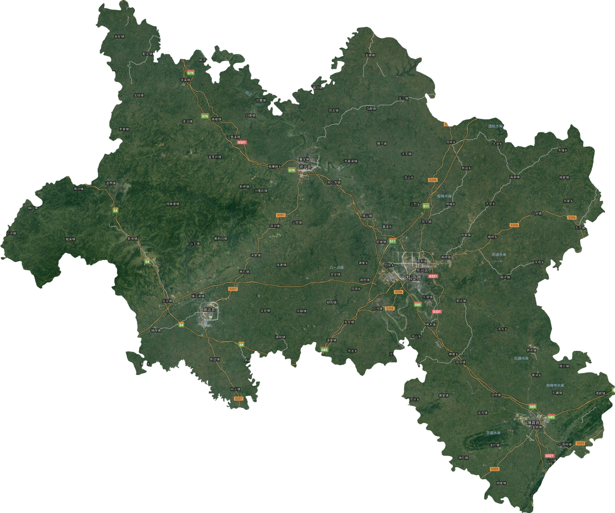 内江市卫星图高清版大图