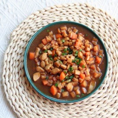 孜然杏鲍菇丁家常做法(好吃的爆炸的杏鲍菇炒鸡丁)