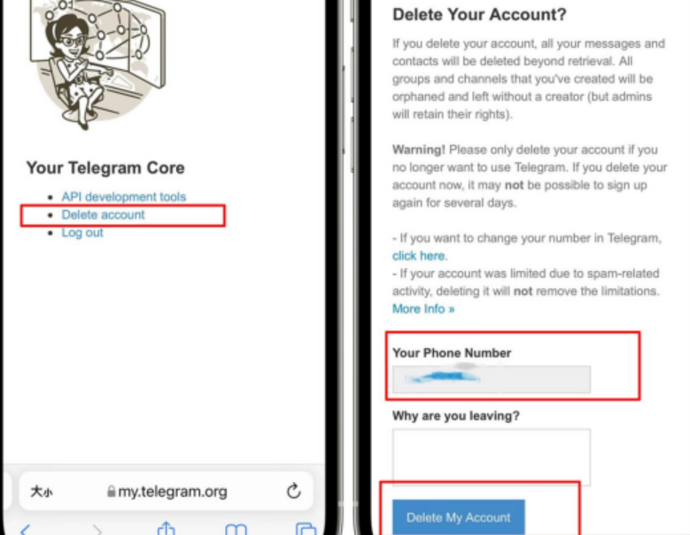 《Telegram》怎么注销账号