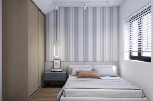 实木格栅怎么上背景墙固定2