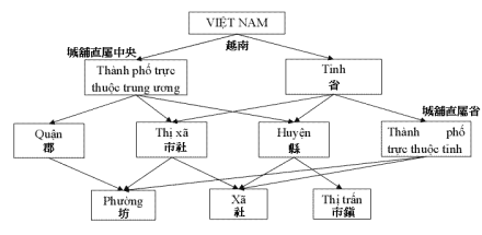 1992年宪法确立的越南行政分区