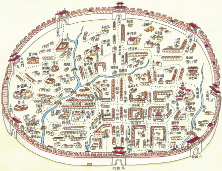 嘉庆年间的台湾府城(今台南市),城内商业发达 嘉庆年间的台湾府城(今台南市),城内商业发达