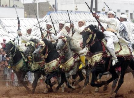 摩洛哥骑兵参加国王穆罕默德六世结婚庆典 摩洛哥骑兵参加国王穆罕默德六世结婚庆典