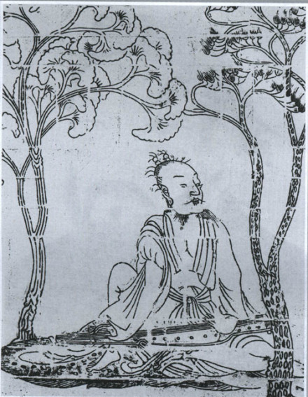 嵇康砖画像
嵇康砖画像