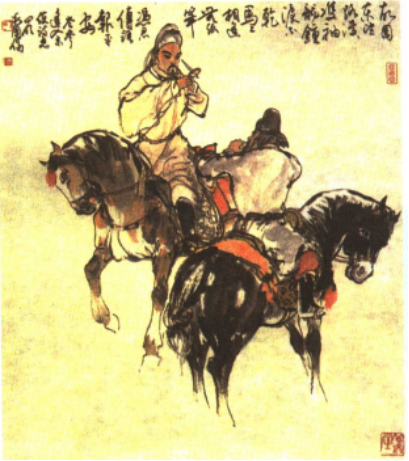 《逢入京使》诗意画(毛国伦绘)
《逢入京使》诗意画(毛国伦绘)