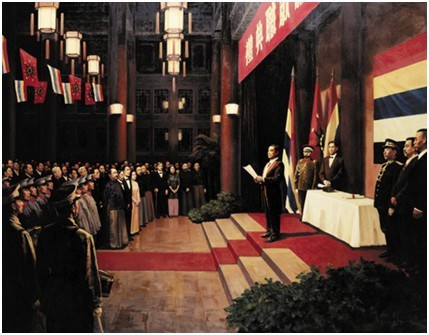 1912年1月,孙中山在南京就职临时大总统
1912年1月,孙中山在南京就职临时大总统