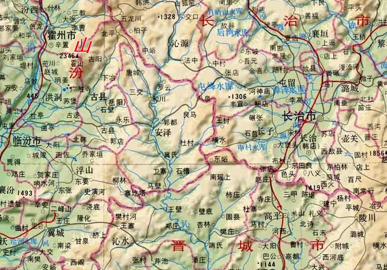 太岳山的位置走向