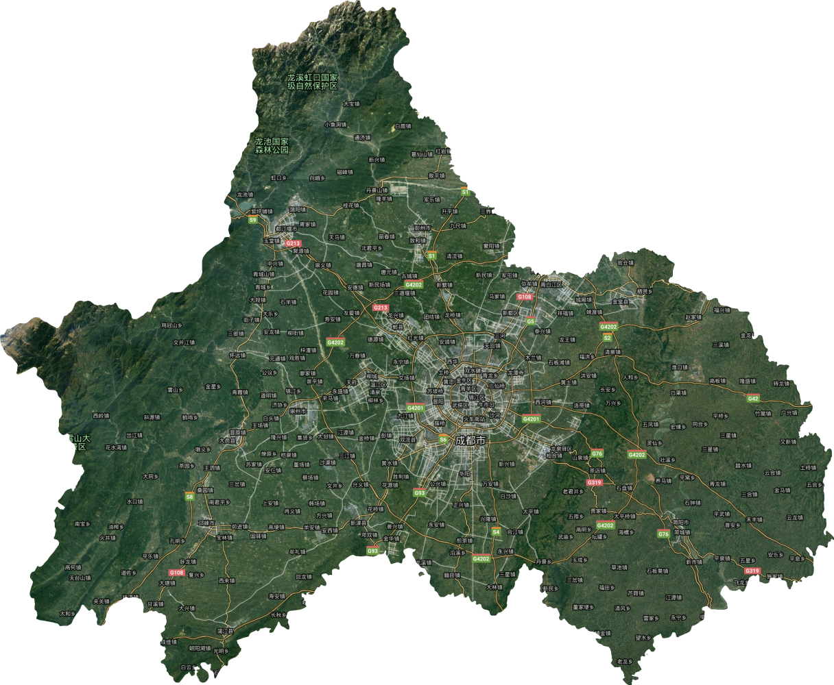 成都市卫星图高清版大图