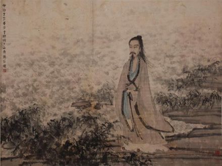 傅抱石《屈子行吟图》 傅抱石《屈子行吟图》