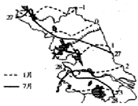 江苏等温线 江苏等温线