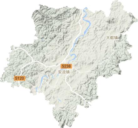 安流镇地形图 安流镇地形图