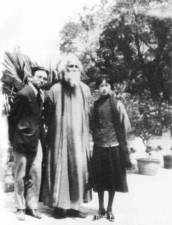 梁思成、泰戈尔、林徽因合照 梁思成、泰戈尔、林徽因合照