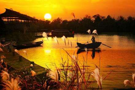 夕阳西下时的西溪湿地 夕阳西下时的西溪湿地