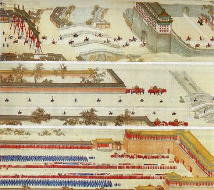 康熙南巡归朝图(局部) 康熙南巡归朝图(局部)