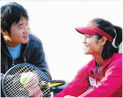 李娜和丈夫姜山深情对望
李娜和丈夫姜山深情对望