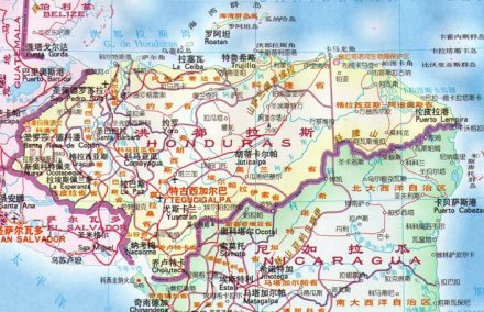 洪都拉斯地图 洪都拉斯地图
