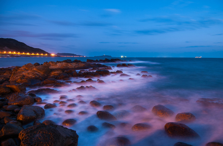 台湾省基隆市的外木山情人湖滨海大道 台湾省基隆市的外木山情人湖滨海大道