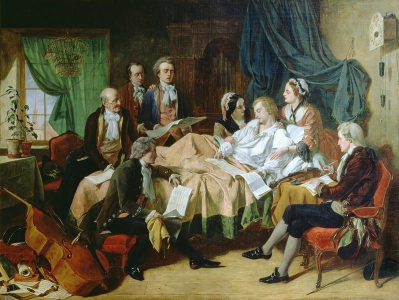 莫扎特人生的最后几小时，亨利·尼尔森·奥尼尔绘