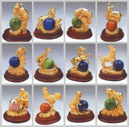 十二生肖镶金工艺品 十二生肖镶金工艺品