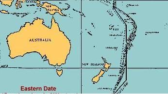 图2:国际日期变更线南部拐弯 图2:国际日期变更线南部拐弯