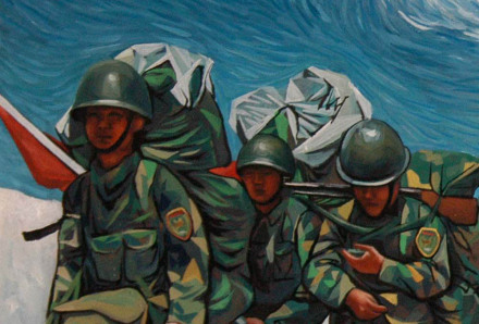 油画《天堂之旅》局部 油画《天堂之旅》局部