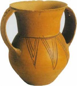 彩陶双大耳罐 彩陶双大耳罐