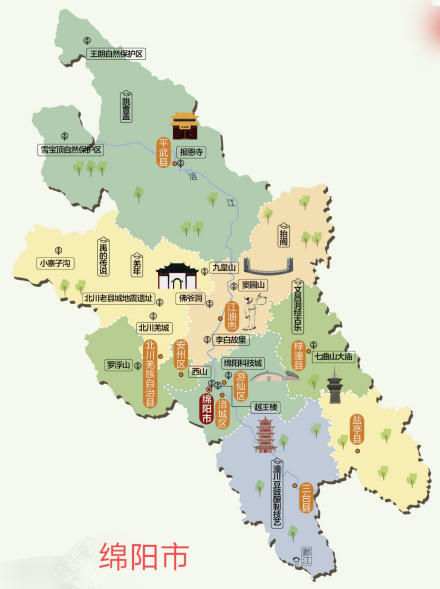 绵阳人文地图 绵阳人文地图