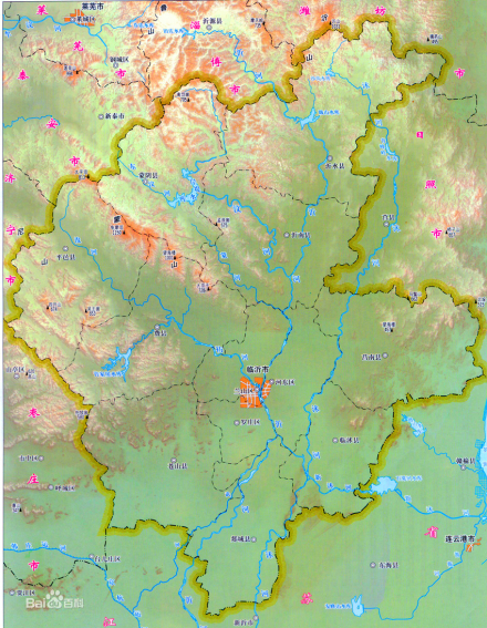 临沂地形图 临沂地形图