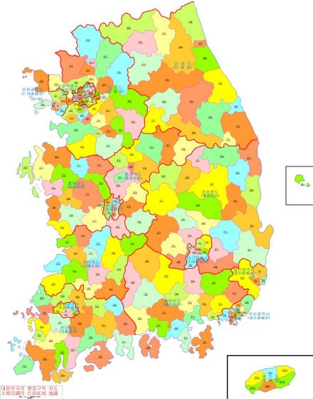 韩国地图说明 韩国地图说明