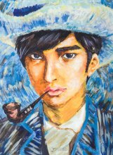 梵谷与我中大东的画作