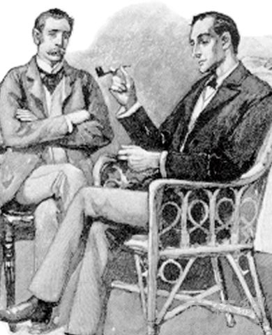 福尔摩斯(右)与华生医生 福尔摩斯(右)与华生医生