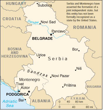 南斯拉夫联盟共和国地图