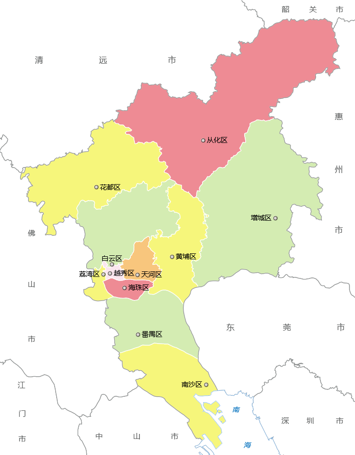 广州市行政区划图