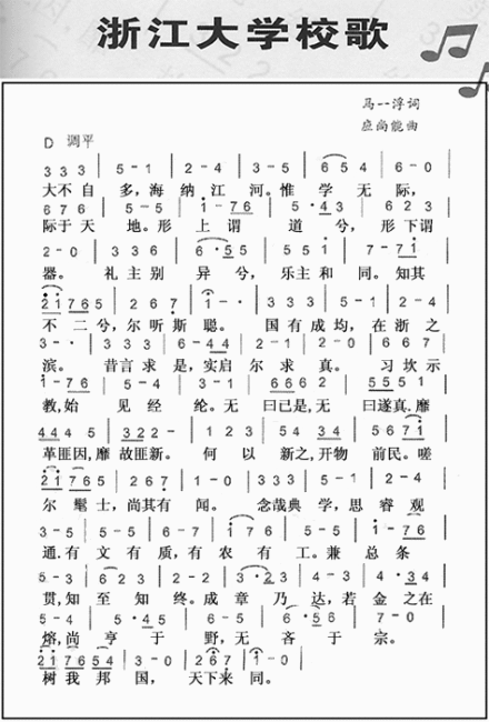 浙江大学校歌 浙江大学校歌