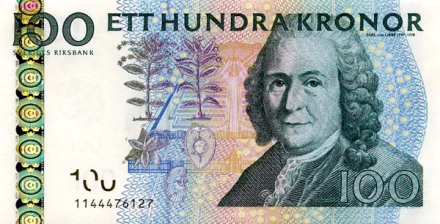 瑞典100克朗林奈肖像 瑞典100克朗林奈肖像
