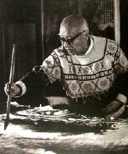 刘海粟在作画 刘海粟在作画