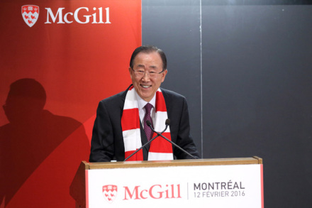 联合国秘书长潘基文访问麦大 联合国秘书长潘基文访问麦大