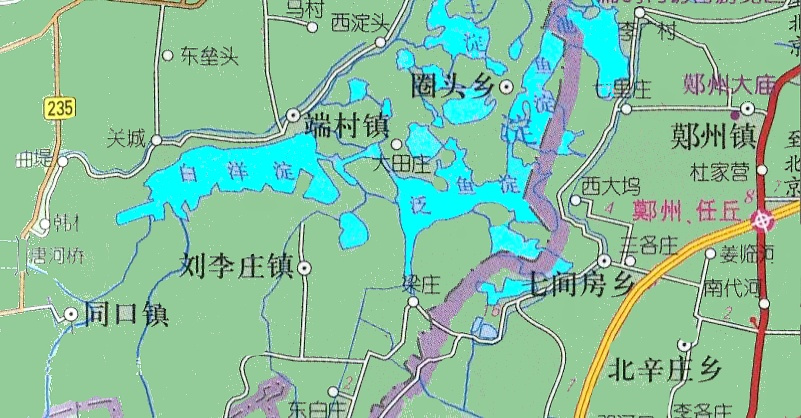 白洋淀的范围及主要水面