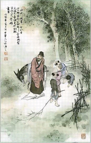 《回乡偶书》诗意画 《回乡偶书》诗意画