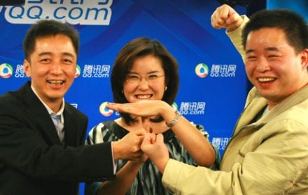 路金波(左)和慕容雪村(右)做客腾讯 路金波(左)和慕容雪村(右)做客腾讯