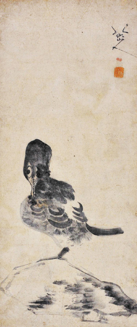 八大山人 《孤雁》 纸本立轴 天渡楼收藏 八大山人 《孤雁》 纸本立轴 天渡楼收藏