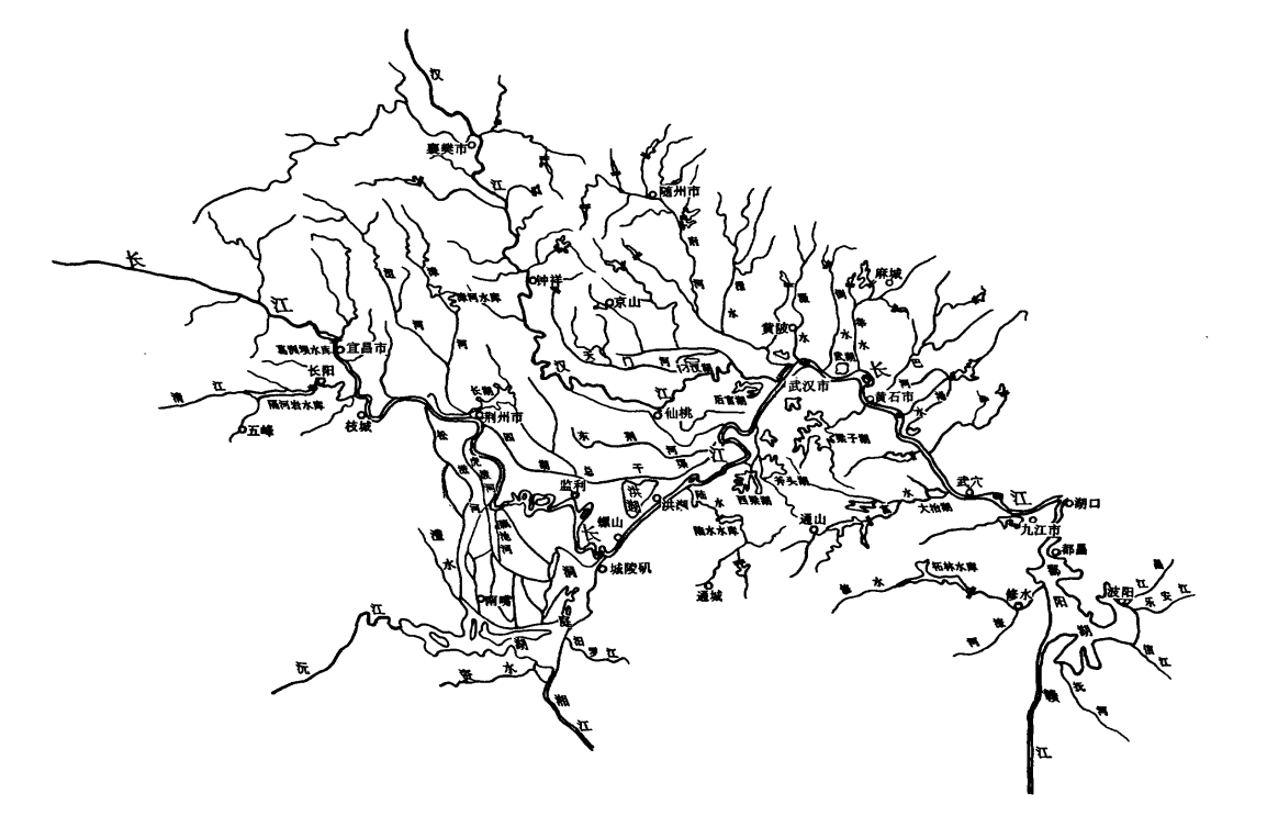 长江中游干流水系略图