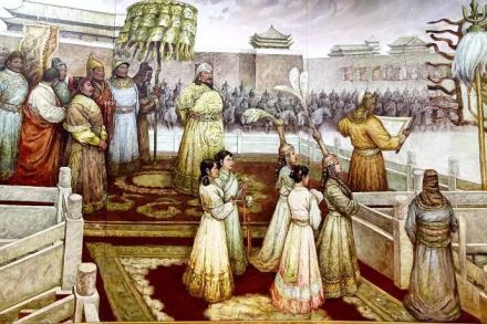 《蒙古历史油画长卷》中的忽必烈建元
《蒙古历史油画长卷》中的忽必烈建元