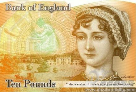 简·奥斯汀印在10英镑纸币上 简·奥斯汀印在10英镑纸币上