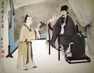 刘亨绘《松江十二俊之夏允彝、夏完淳父子》 刘亨绘《松江十二俊之夏允彝、夏完淳父子》