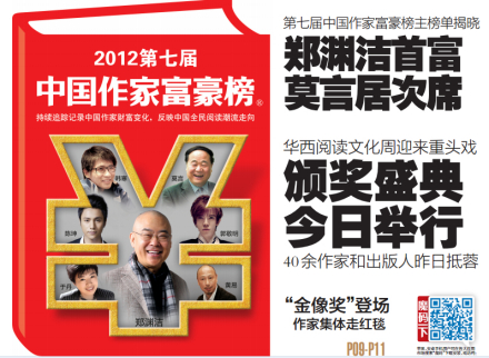 第七届中国作家富豪榜文化盛典在成都举行 第七届中国作家富豪榜文化盛典在成都举行
