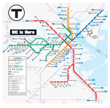 波士顿地铁线路图 BC IS HERE 波士顿地铁线路图 BC IS HERE