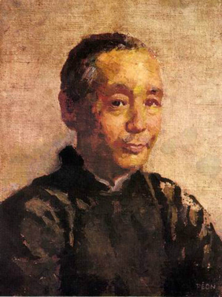 徐悲鸿绘《任伯年油画肖像》
徐悲鸿绘《任伯年油画肖像》