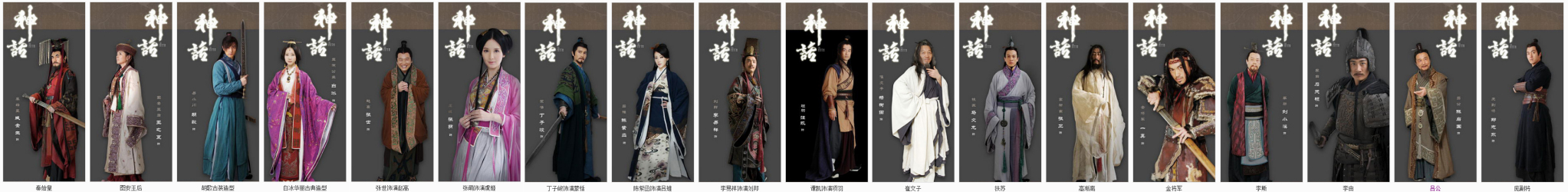 主要人物造型及饰演角色